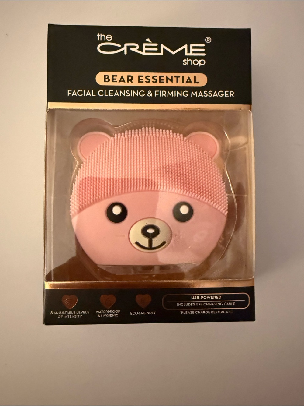 The Crème Shop Bear Essential Pink Facial Cleansing Massager